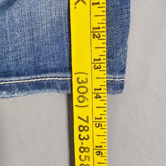 Miss Me jean mid shorts women's sz 28 hard washed denim blue embroidered pockets - Picture 11 of 13